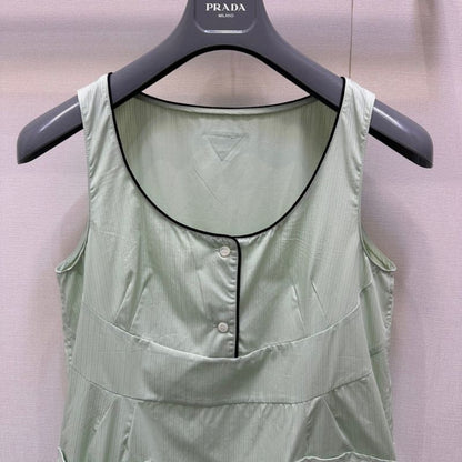 Prada sleeveless cotton mini-dress.