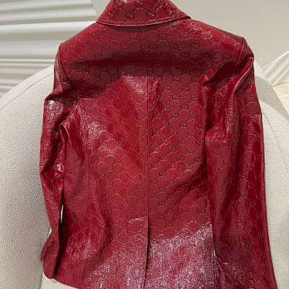 Gucci GG Embossed Leather Jacket