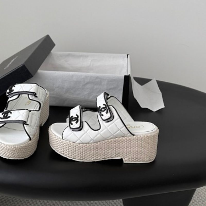 Chanel Quilted Graphic-Trim Dad Sandals from the Cruise