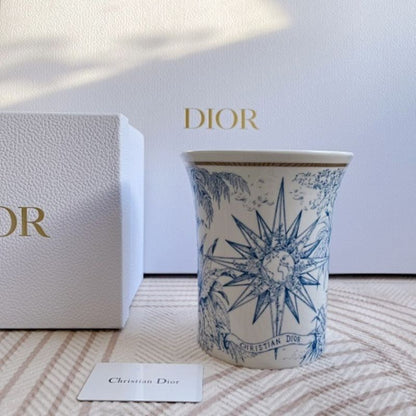 Dior Maison collection the iconic Toile de Jouy motif in blue and white.