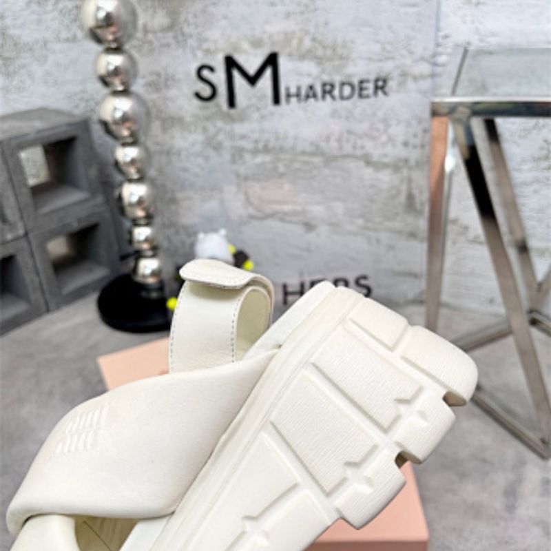 Miu Miu Sporty Matelassé Nappa Leather Sandals.