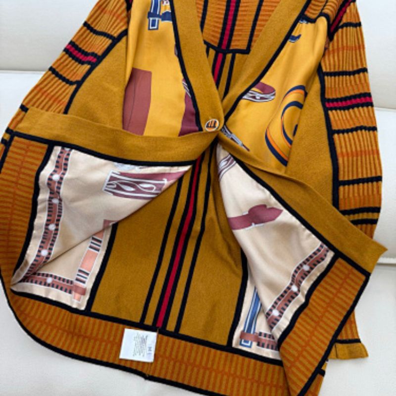 Hermès "Lettres Equestres" long cardigan.