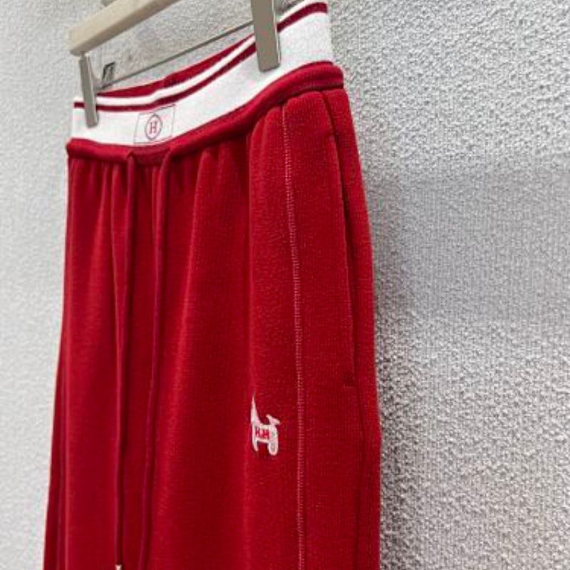 Hermès red wide-leg sweatpants or track pants