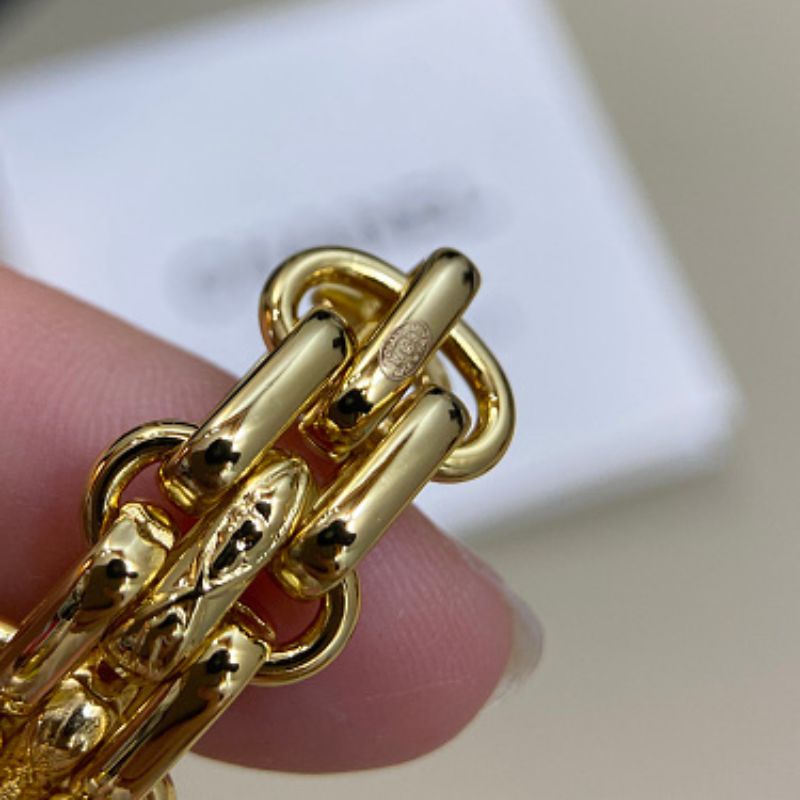 Chanel triple-row chain drop earrings,