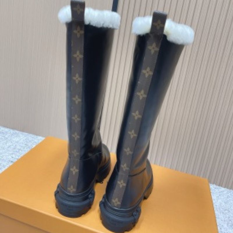 Louis Vuitton Squad High Boot in black calf leather