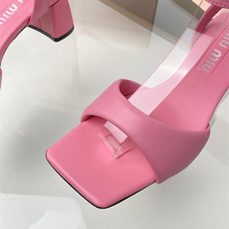Miu Miu Nappa Leather Platform Sandals