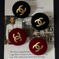 Chanel Velvet CC Button Clip-On Earrings