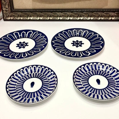 Hermès the Bleus d'Ailleurs porcelain dinnerware collection.