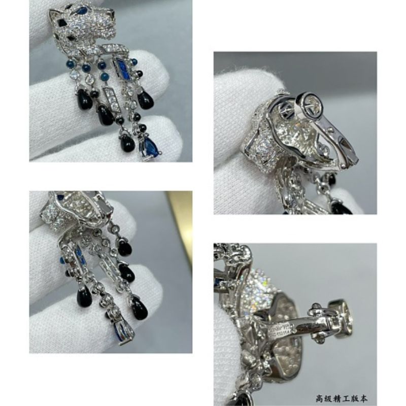 Panthère de Cartier Sapphire and Onyx Tassel Drop Earrings,