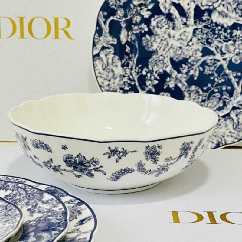 Blue and White Toile de Jouy Tableware Set from Dior Maison.