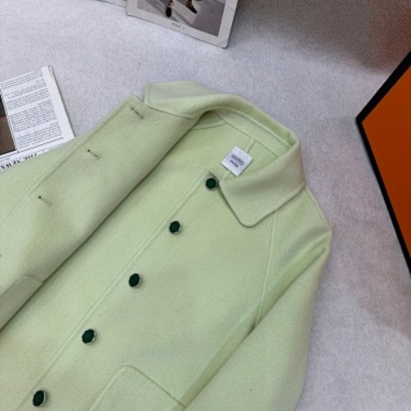 HERMES light green short coat made of a soft wool
