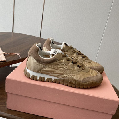 Miu Miu Plume Suede Sneakers.