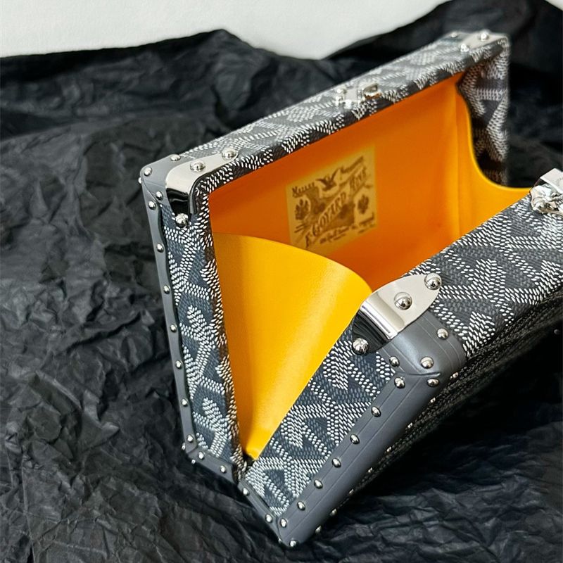 Goyard Minaudière Trunk Bag in grey