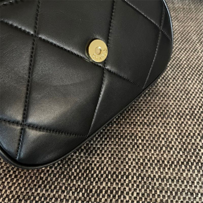 Chanel Vintage Black Lambskin Quilted Flap Bag