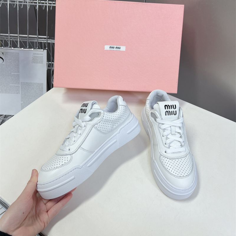 Miu Miu low-top style Suede Sneakers,