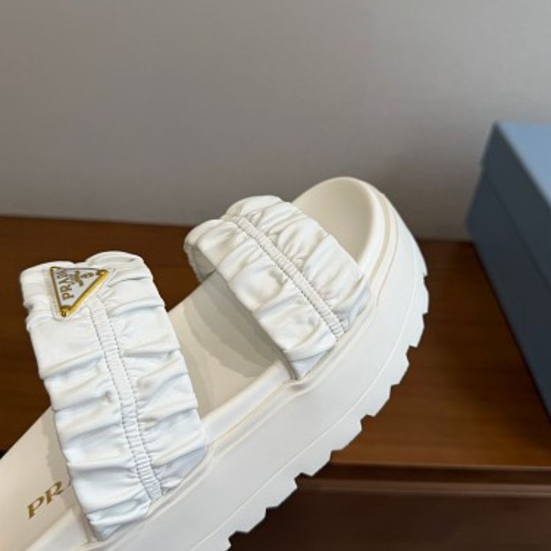 Prada Matelassé Nappa Leather Flatform Slides