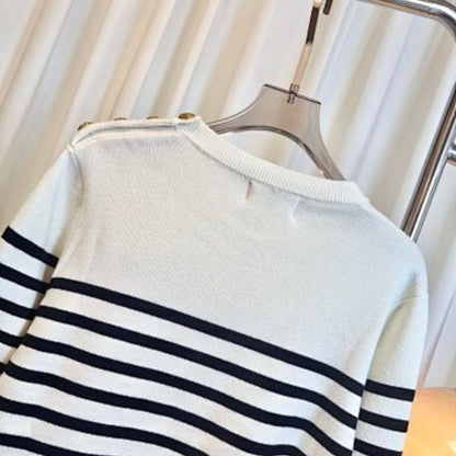 Celine Triomphe Border Knit Sweater