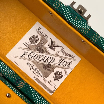 Goyard Cassette Trunk Bag in the vibrant green