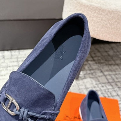 Hermès Ignacio Loafers in marine blue suede.