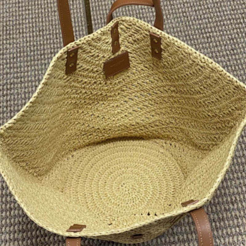 Saint Laurent Panier Raffia Tote Bag,