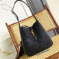 Saint Laurent Le 5 à 7 supple small shoulder bag in raffia