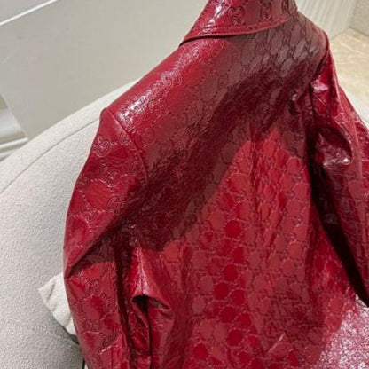 Gucci GG Embossed Leather Jacket