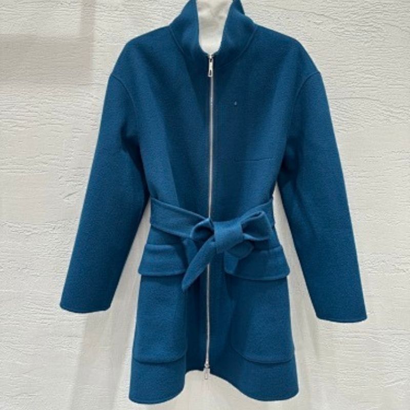 Hermès  blue belted short coat,