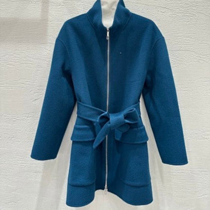 Hermès  blue belted short coat,