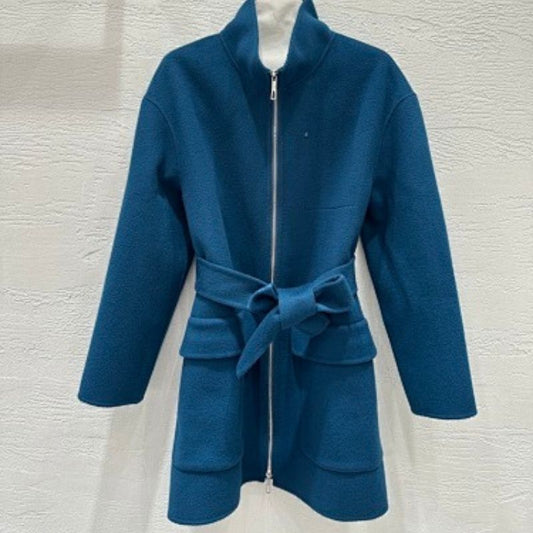 Hermès  blue belted short coat,