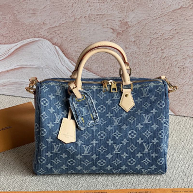 Louis Vuitton Speedy Soft 30 Monogram Denim collection.