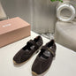 Miu Miu logo-strap ballet flats.
