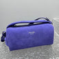 Prada Arqué Suede Mini Bag in a vibrant purple shade