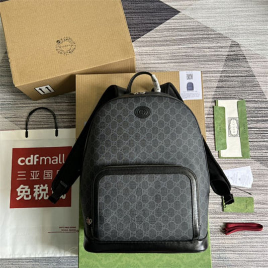 Gucci Ophidia GG Medium Backpack in the grey and black