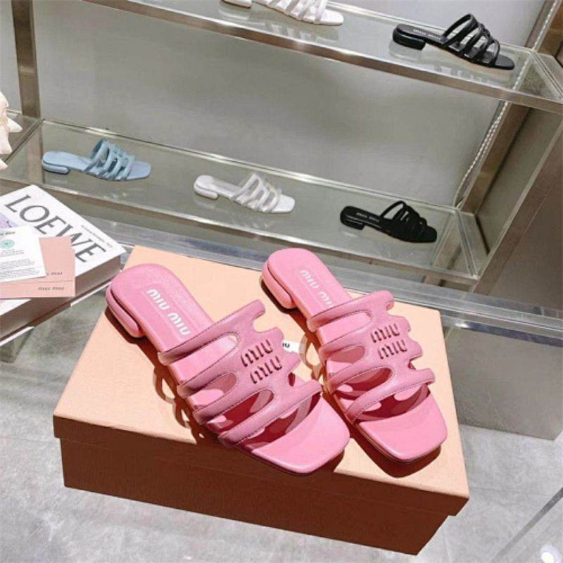 Miu Miu Pink Criss-Cross Sandals