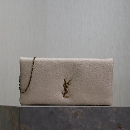 Saint Laurent Calypso Mini leather wallet on chain