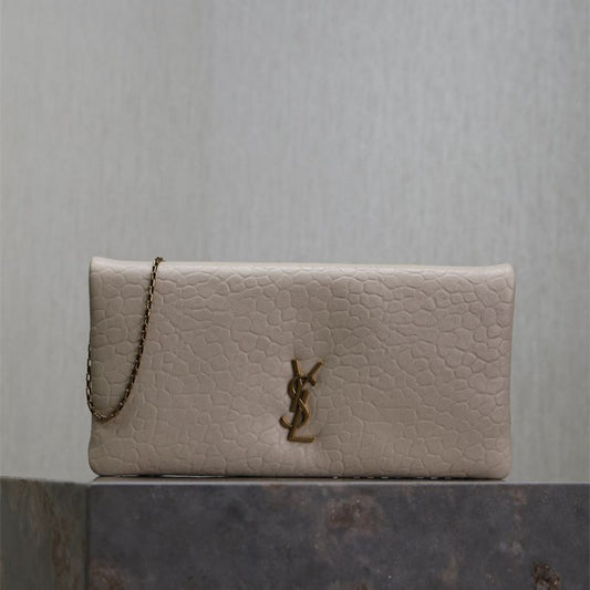 Saint Laurent Calypso Mini leather wallet on chain