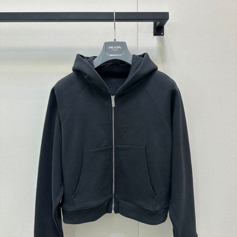 Prada cropped full-zip hoodie.