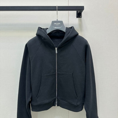 Prada cropped full-zip hoodie.