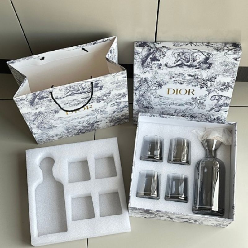 Dior-inspired smoked glass carafe and tumbler set,