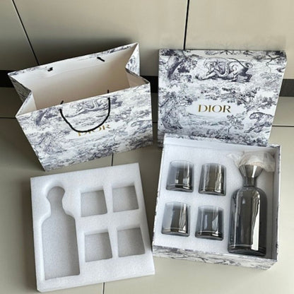 Dior-inspired smoked glass carafe and tumbler set,
