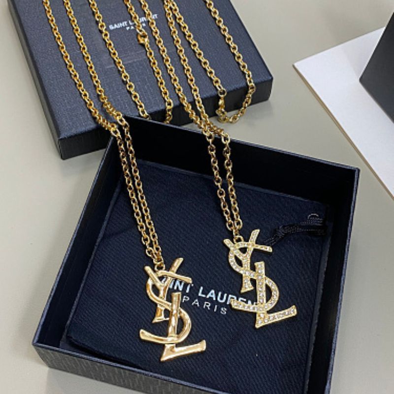 Yves Saint Laurent (YSL) monogram pendant necklaces
