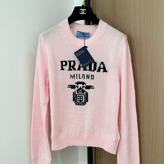 Prada intarsia-knit virgin wool sweater