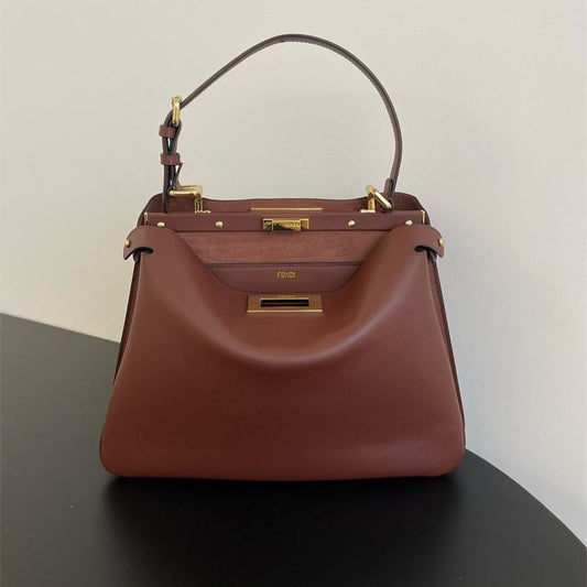 Fendi Peekaboo ISeeU Small bag in dark brown leather
