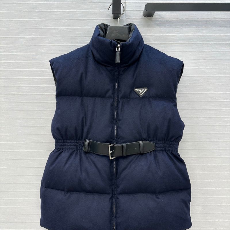 Prada padded down vest with a detachable belt
