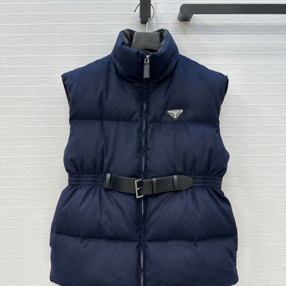Prada padded down vest with a detachable belt