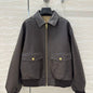 Celine Loose Aviator Blouson Jacket in Soft Lambskin.