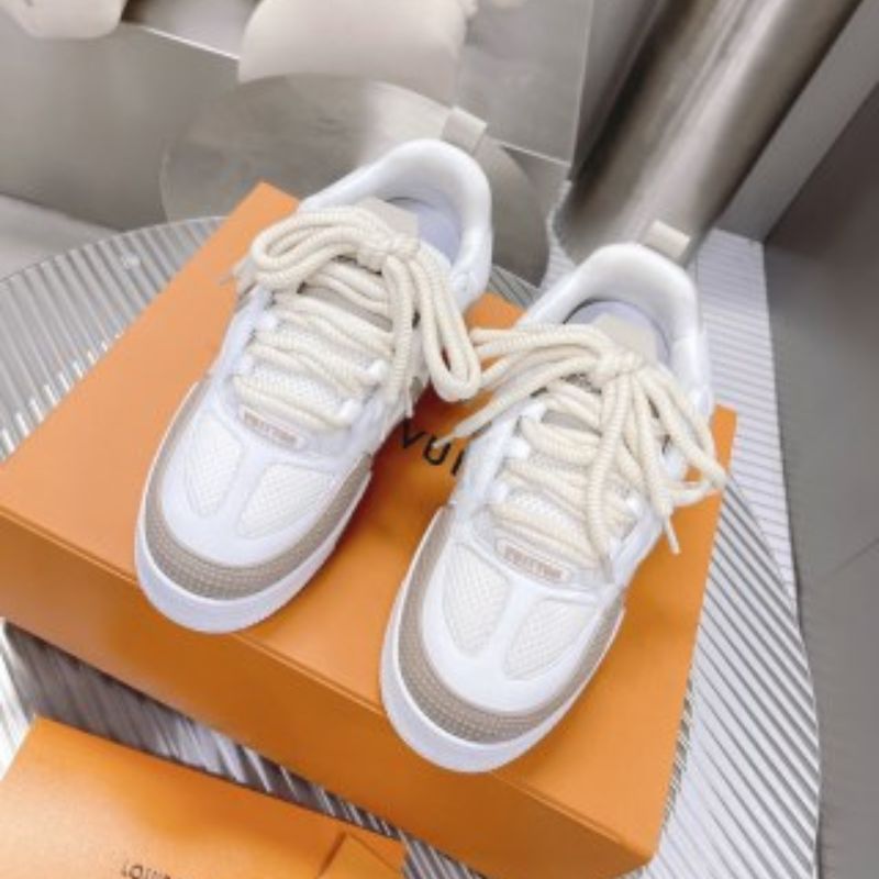 Louis Vuitton LV Skate Sneaker in the white and beige colorway