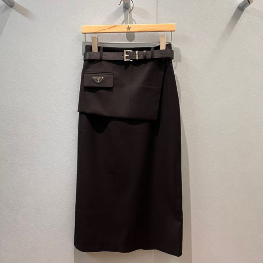 Prada Re-Nylon midi skirt with a pouch.