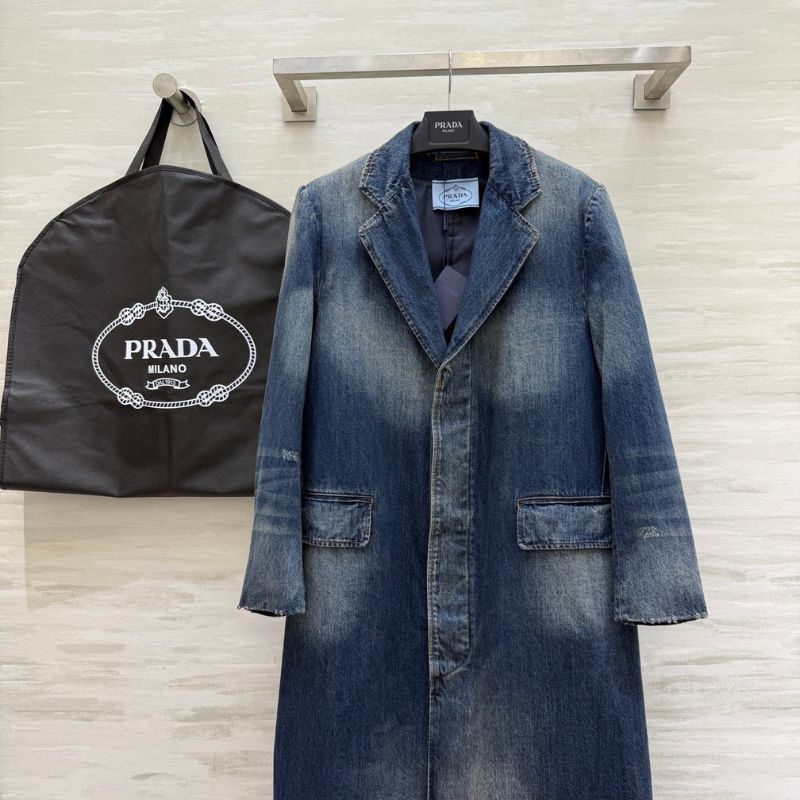 Prada Washed Denim Coat.