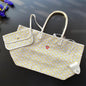 Goyard Saint Louis Claire Voie tote bag in white with a yellow interior
